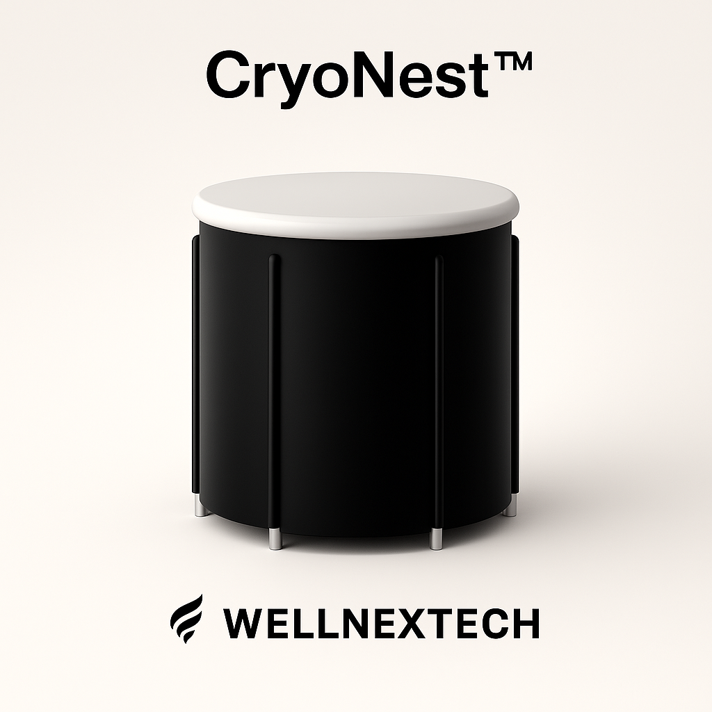 CryoNest portable cold water therapy unit by WellNexTech, designed for home recovery and muscle soreness relief.