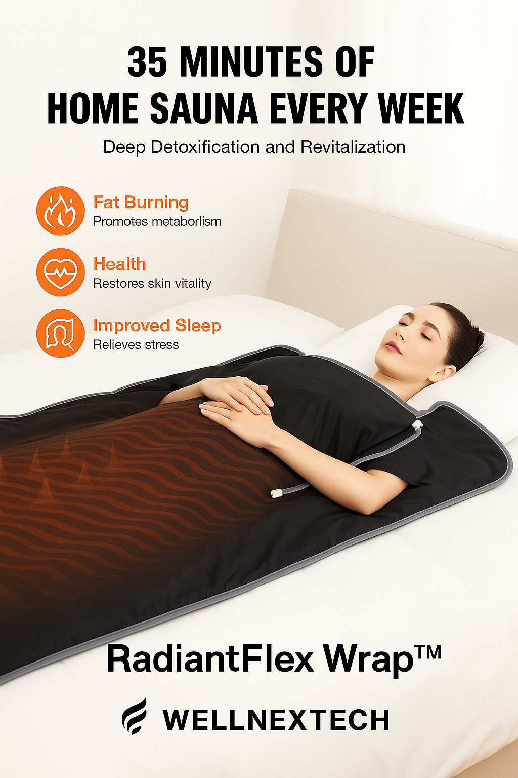 RadiantFlex FIR sauna wrap for relaxation and weight loss